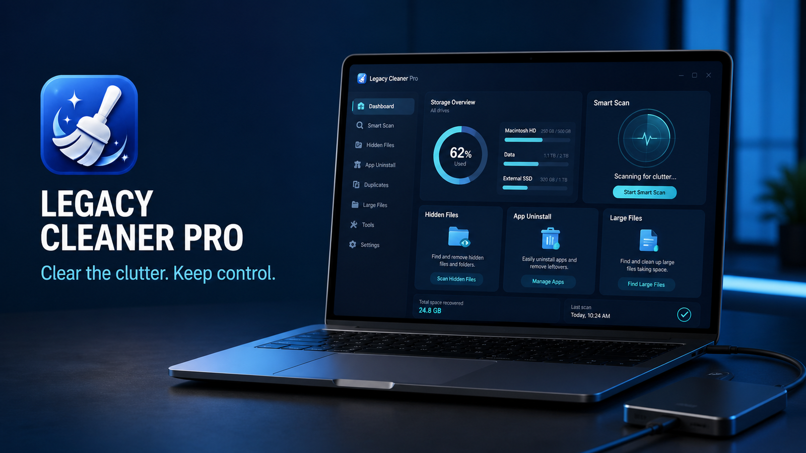 Legacy Cleaner Pro storage management interface