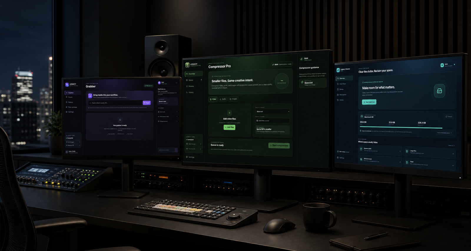 Legacy Media Grabber Compressor Pro and Cleaner Pro workstation