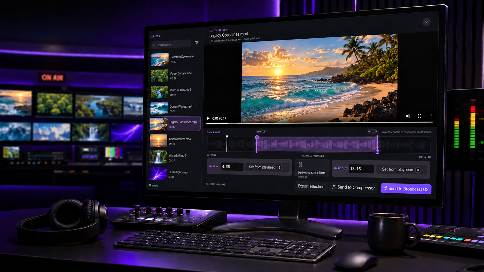 Legacy Asset Manager production media library interface