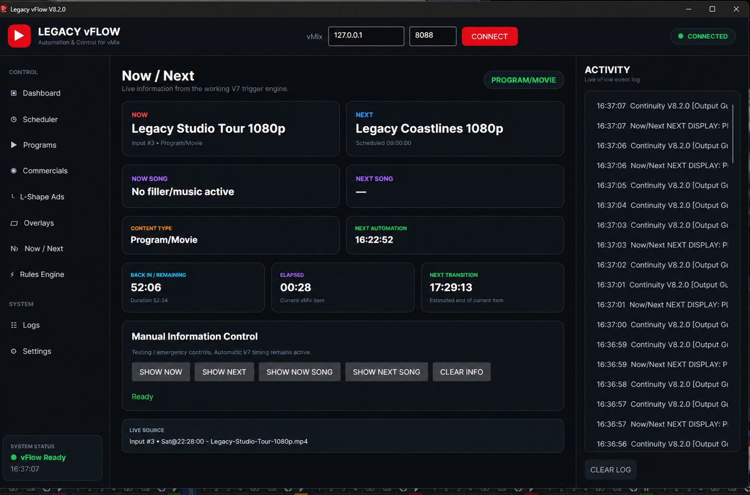 Legacy vFlow software preview
